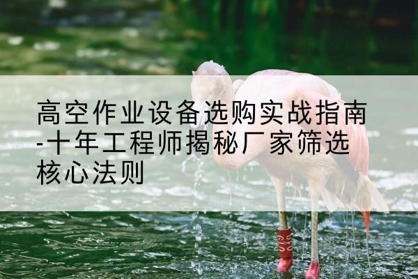 顺昌剪叉式升降机厂家-高空作业设备选购实战指南-十年工程师揭秘厂家筛选核心法则