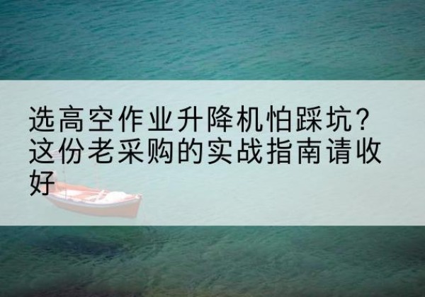 顺昌高空作业升降机厂家推荐-选高空作业升降机怕踩坑？这份老采购的实战指南请收好