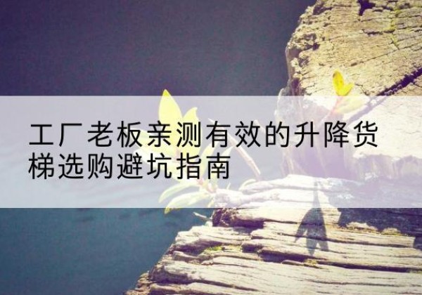 顺昌升降货梯怎么选-工厂老板亲测有效的升降货梯选购避坑指南